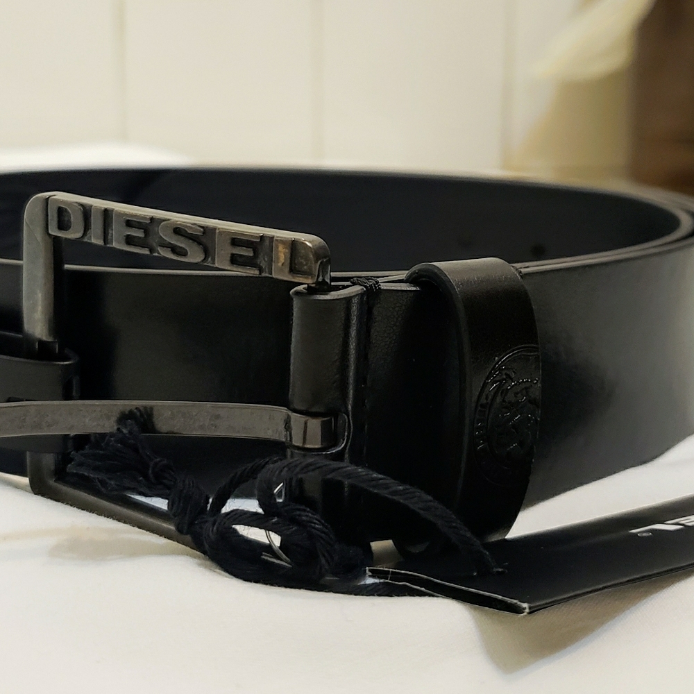 DIESEL Men's Black Belt Poldo1 Size 32 NWT